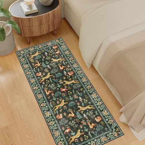 DUKINO 2x5 Rug for Hallway, Washable Animal Runner Rug Non Slip, Black - Image 6