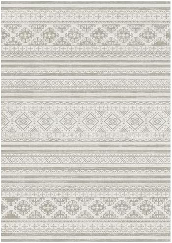 RUGSURE Washable Area Rugs 4' x 6' - 1/6 Thick - Moroccan-Inspired -Stain & Water Resistant Non-Slip - Resistant Rug for Living Room, Bedroom, Nursery, Pet & Child Friendly (Grey) - Image 2