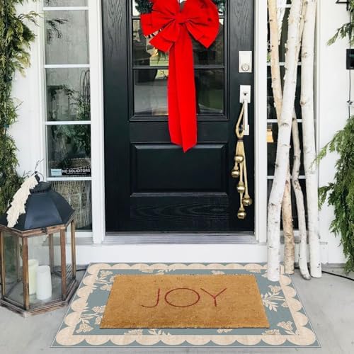 Front Door Mat Indoor Outside Entrance 2x3 Blue Scalloped Entry Rug - Image 5