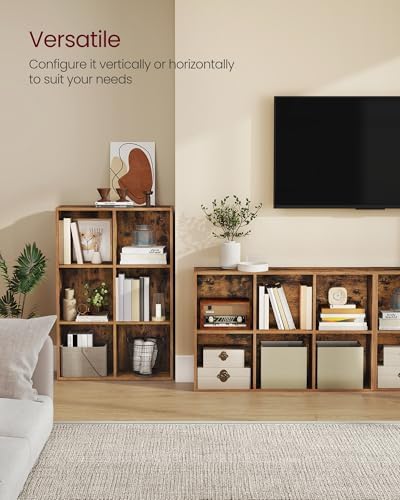 VASAGLE Bookshelf, 6 Cubes Storage Organizer, 25.8 x 9.5 x 38.4 Inches - Image 4