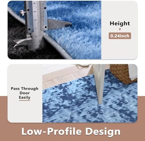 5x7 Tie-dye Teal Area Rug Non-Slip Washable Soft for Living Room Bedroom - Image 6