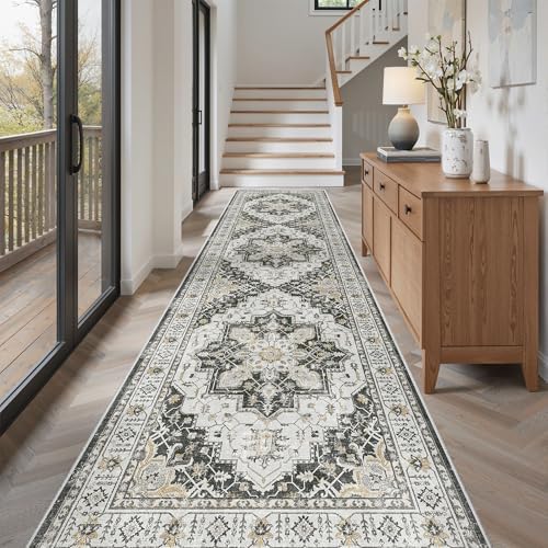 Madane Hallway Runner Rug 3x10 Washable Kitchen Runners 10ft, Black - Image 4