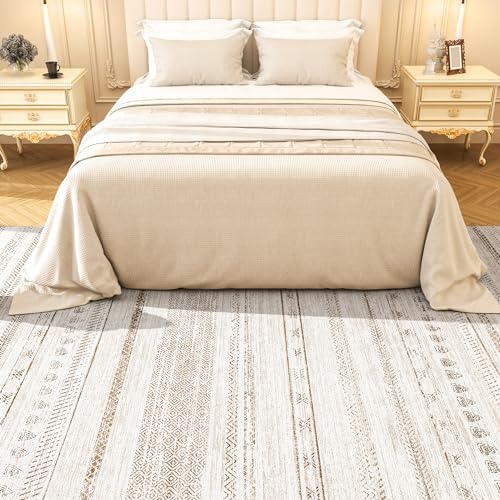 4x6 Area Rugs for Living Room Machine Washable Rug Distressed Indoor Carpet Neutral Moroccan Boho Rug Ultra Soft Area Rug for Bedroom Dining Room Playroom Office, Brown - Image 3