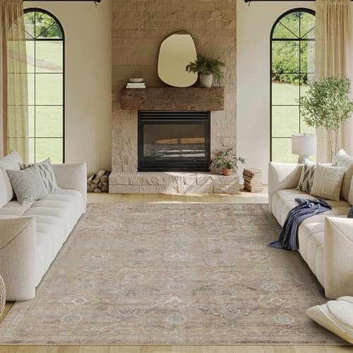 Rugxara Beige 6x9 Area Rugs Washable Rug for Living Room Dining Bedroom - Image 4