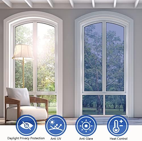 KESPEN Window Privacy Film One Way Static Cling Tint, Blue, 17.5InX6.5Ft - Image 5