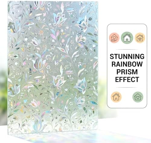 Stained Glass Reflective Frosted Tulip Window Film Privacy 35x78.7in - Image 2