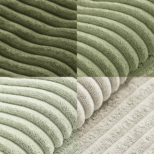MIULEE Summer Light Green Decorative Throw Pillow Covers 18x18 Inch Set of 4 Boho Farmhouse Cushion Covers Mordern Classic Pillow Cases Soft Corduroy Gradient Home Decor for Couch Sofa Living Room Bed - Image 6