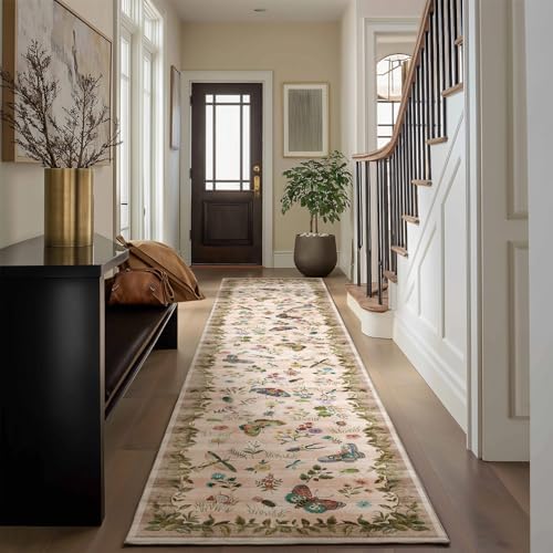 Machine Washable Hallway Runner Rugs: 2'x10' Kitchen Runner Stain Resistant Non Slip Low Pile Soft Carpet Runners for Hallways Indoor Entryway Kitchen Laundry Room Bedroom Bathroom Farmhouse by palohom