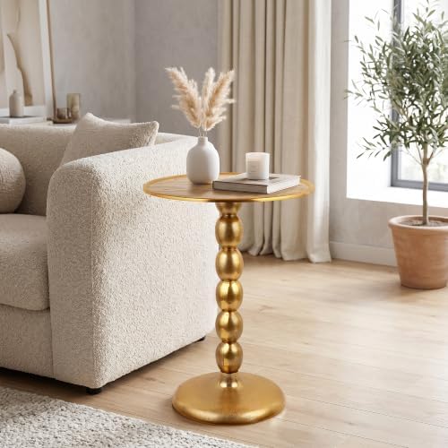 CLEENTABLE Round Farmhouse End Table, Rustic, 15x21 - Image 7
