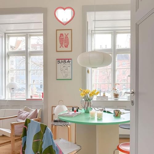 9.44 x 8.46 inch Heart Shaped Acrylic Mirror Tile for Wall - Image 4