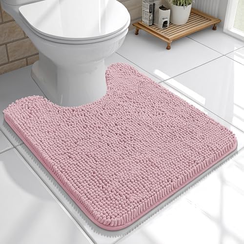 OLANLY Toilet Rugs U-Shaped 20x20, Soft Absorbent Chenille Contour Rugs by OLANLY