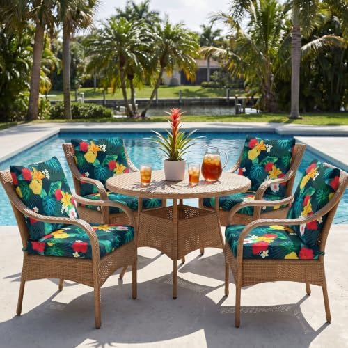 8Pcs Patio Cushion Covers Stretch Outdoor Furniture Protector Slipcovers - Image 5