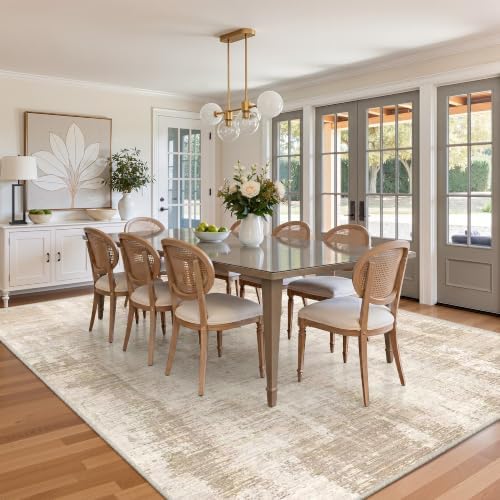 Valenrug 8x10 Area Rugs for Living Room, Large Washable Rug Non Slip Beige - Image 4