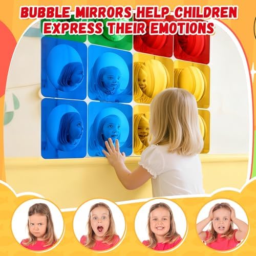 Geiserailie 16 Pcs Sensory Wall Bubble Mirrors, 10 x 10 Inch, CPC Certified - Image 5