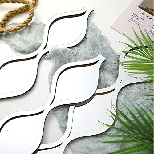 Yulejo 3 Pcs Acrylic Teardrop Mirror Wall Decor Decorative Mirror Narrow Decor Boho Vintage Wall Decals Art for Apartment Home Living Room Bathroom Bedroom Hallway - Image 3