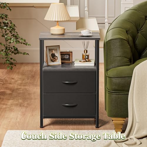 Huuger Night Stand Set of 2, Nightstand with 2 Drawers, Bedside Table - Image 6