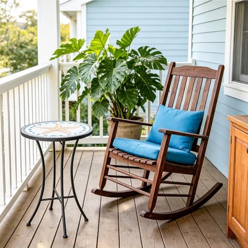 MUMTOP Mosaic Outdoor Side Table, 14" Round Patio Accent End Table,Starfish - Image 6