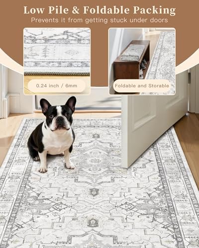 Madane Washable Runner Rugs 2x10 Long for Hallway Kitchen, Grey - Image 6