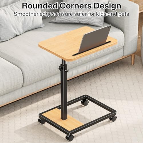 Adjustable TV Tray Table with Wheels: 18"-30.7" Height - Image 4