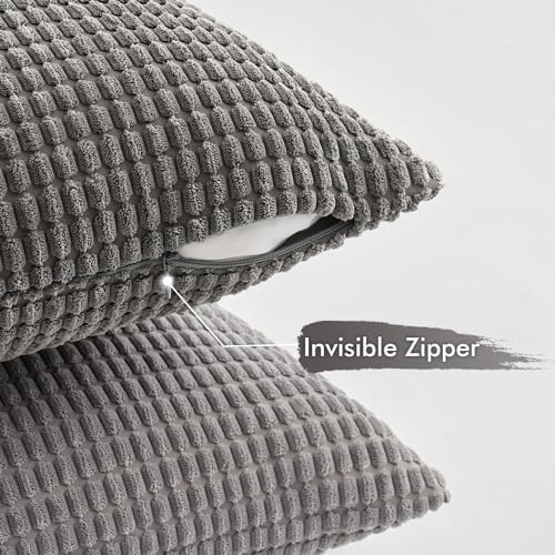 MIULEE Neutral Decorative Pillow Covers 20x20 Inch Set of 4 Modern Grey - Image 6