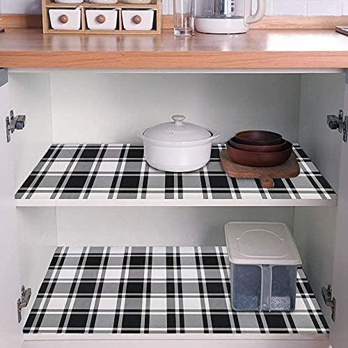 Guvana 17.7"x118" Black and White Trellis Contact Paper Peel and Stick Wallpaper Removable Contact Paper Self-Adhesive Waterproof Wallpaper for Wall Cabinets Shelves Drawer Liner Decorative - Image 2