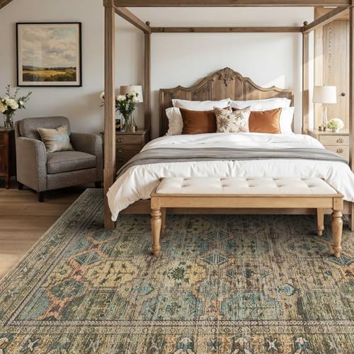 Rugxara Brown 8x10 Area Rugs for Living Room Bedroom Large Washable Rug - Image 3