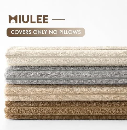 MIULEE Soft Corduroy Decorative Throw Pillow Covers Neutral 18x18 - Image 6