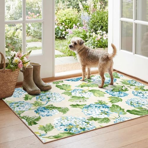 Floral Outdoor Rug - 28"x43" Front Door Mat Indoor Outside Entrance by Othilic