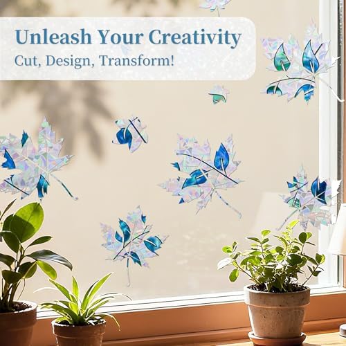 Finnez Window Privacy Film, Stained Glass Rainbow, Foliage, 17.5" x 78.7" - Image 7