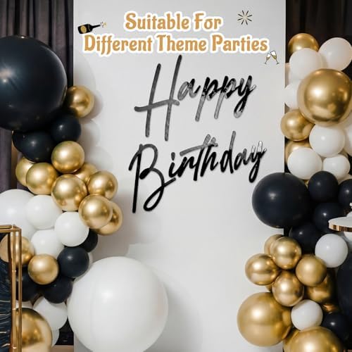 Yousoontic Happy Birthday Sign for Backdrop, 23 x 20 Inch, Classic, Black - Image 6