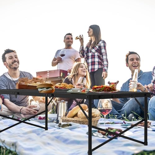 WildFinder Folding Grill Table, 4x2 FT Height Adjustable Camping Table - Image 2