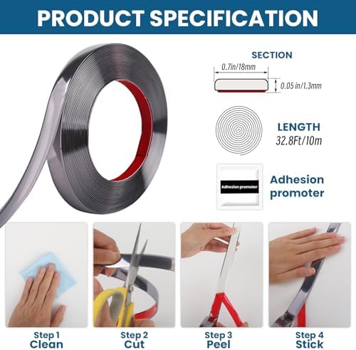 32.8 Ft Peel and Stick Molding Trim, Waterproof Decorative Strip - Image 2