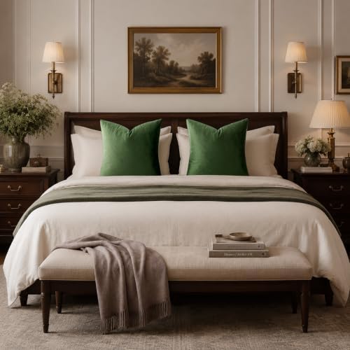 GIGIZAZA Olive Green Velvet Throw Pillow Covers Big 26x26 Pack of 2 - Image 6