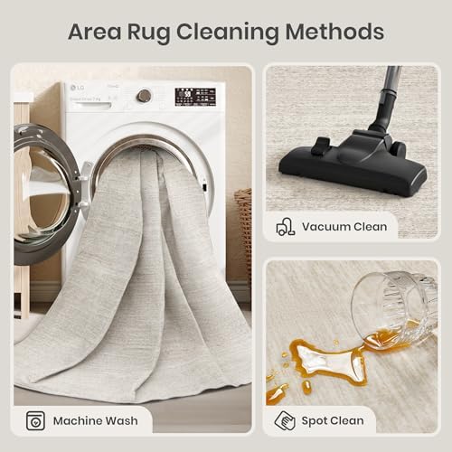 Valenrug 6x9 Area Rugs Non Slip, Large Washable Rugs for Living Room, Beige - Image 5