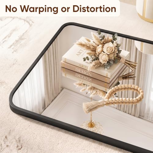 Suidia Full Length Mirror Over the Door&Wall Mounted, 48"x14" Door Mirror with Aluminum Alloy Frame, HD Shatterproof, No-Drill, Hanging Mirrors for Bedroom, Bathroom, Dorm, Closet, Rounded Rect, Black - Image 6