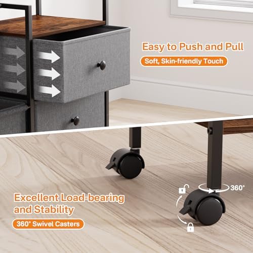 Modanais Baby Diaper Caddy Organizer Rolling Cart with Dividers and Drawers - Image 5