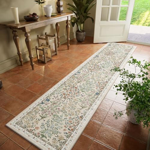 Washable Kitchen Rug Runners for Hallways: 2'x10' Bedroom Rug Non Slip Low Pile Stain Resistant Soft Indoor Floor Carpet Runner Rug for Entryway Hallway Kitchen Laundry Room Farmhouse - Image 2