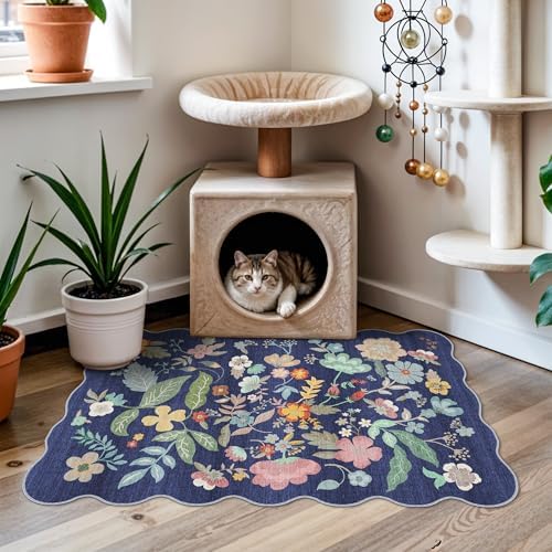 Washable 2x3 Area Rug for Entryway: Easy-Clean Carpet with Non-Slip Backing for Bedroom Kitchen Stain-Resistant Durable Low Pile Floor Mat – Perfect for High-Traffic Areas with Pets (2x3/Purple) - Image 3