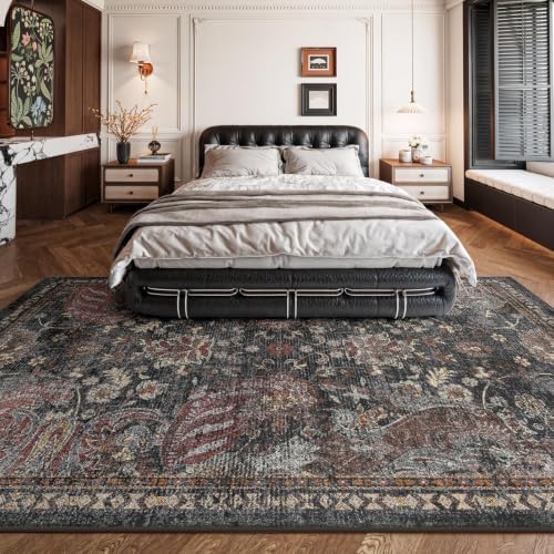 RUGIXE Washable 5x7 Area Rug, Vintage Persian-Style Floral Living Room Rug - Image 4