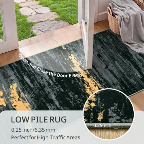 Toneed Washable 2x6 Non-Slip Abstract Runner Rug for Hallway Kitchen - Image 6
