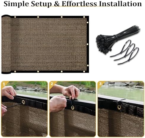 Shade&Beyond 8'x70' Brown Privacy Screen Fence Cover 170 GSM Fencing Mesh Fence Panel for Wall Garden Yard Backyard Indoor Outdoor Home Decoration - Image 4