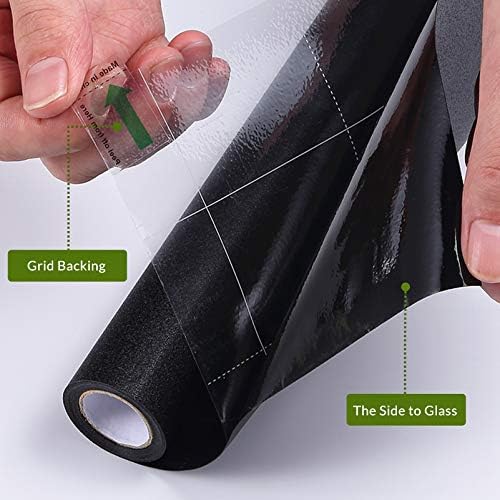 VELIMAX Static Cling Total Blackout Window Film Privacy Room Darkening Window Tint Black Window Cover 100% Light Blocking No Glue (17.7 x 157.4 inches) - Image 3