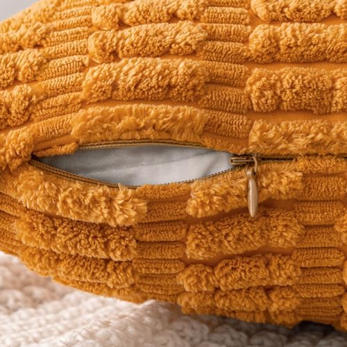 MIULEE Euro Fall Corduroy Decorative Throw Pillow Covers 24x24 Burnt Orange - Image 5