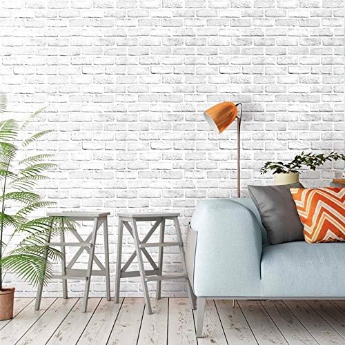 Cohoo Home White Brick Wallpaper Peel and Stick Contact Paper Faux 197”×18” | White Gray Brick Contact Paper for Walls Self Adhesive Removable Wall Covering for Kitchen, Bedroom, Fireplace & Backsplash - Image 7