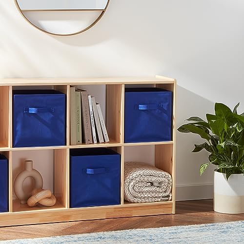 Amazon Basics Collapsible Fabric Storage Bins, Cube Organizer with Handles, 13"x13"x13", Navy, 6-Pack - Image 6