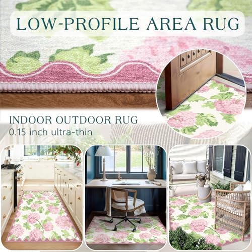 3x5 Pink Entryway Rug, Washable Indoor Outdoor Mats for Front Door - Image 5