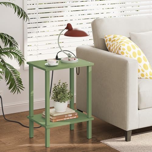 TUTOTAK End Table with Charging Station, Side Table Set of 2, Nightstand - Image 2
