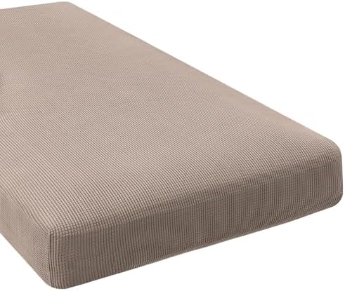 H.VERSAILTEX Super Stretch Individual Chaise Cover Sectional Couch Covers for L Shaped Sofa Both Left/Right Featuring Thick Jacquard Textured Twill Fabric (1 Piece Chaise Cover Large, Sand) by HVERSAILTEX