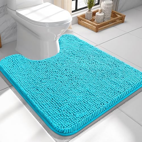 OLANLY Toilet Rugs U-Shaped 24x24, Soft Absorbent Chenille Contour Rugs by OLANLY