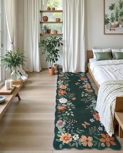 Lahome Floral Washable Runner Rug, 2'6''x8' Soft Hallway Runner Non Slip - Image 3